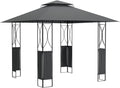 vidaXL Gartenpavillon, 300 × 300 × 270 cm, Stahl, vidaXL Pavillon mit Dach Anthrazit 300x300x270 cm Stahl