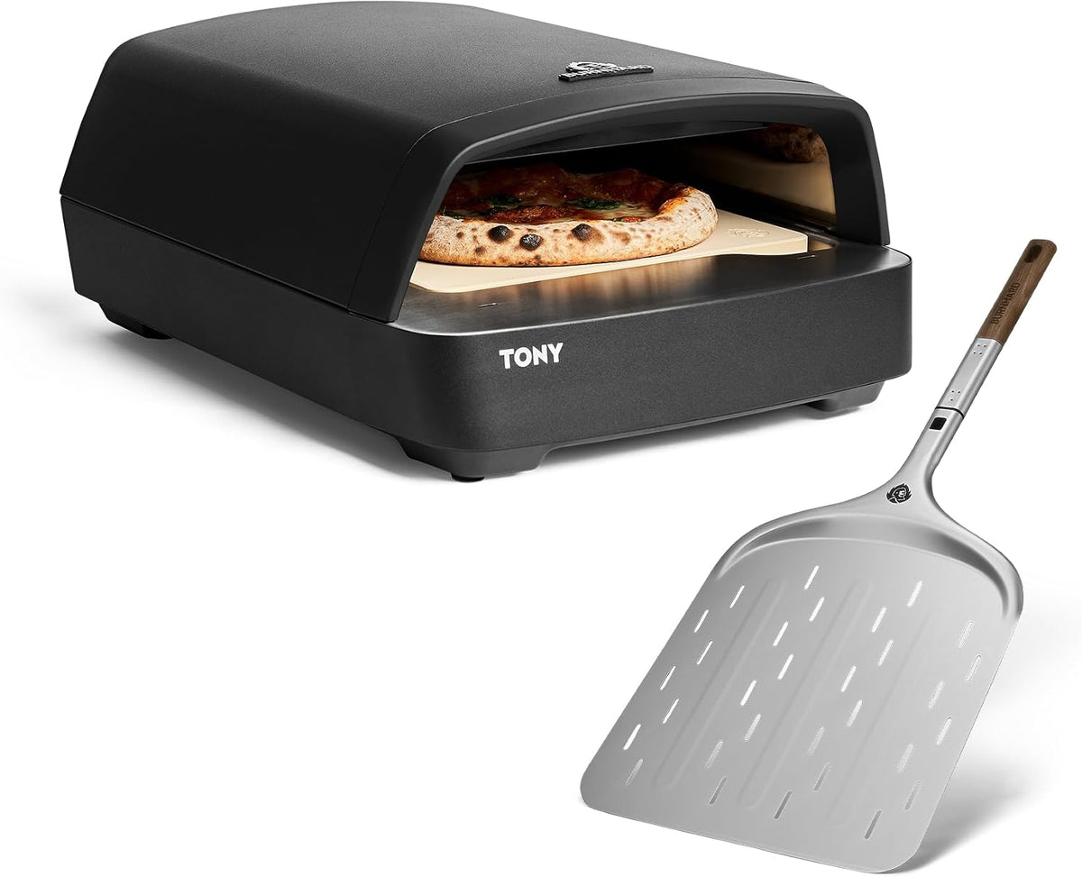 Pizzaofen, 58,5 × 47,7 × 24,8 cm, 450 °C, 5,9 kW, BURNHARD, BURNHARD Gas Pizzaofen - Tony inkl. Pizzaschieber, Tragbarer 5, 5 x 47, 7 x 24