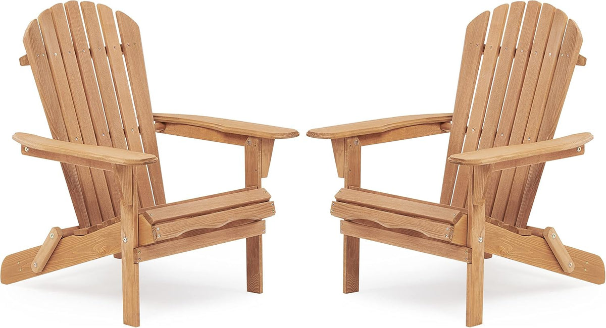 Gartenstuhl, Holz, für den Garten, für die Terrasse, SoliWood, SoliWood Adirondack Stuhl aus Holz 2er-Set