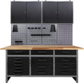 Schrank, 160 cm, Ondis24, Ondis24 Werkstatteinrichtung 160 cm breit aus: Werkbank, 2 x Werkzeugschrank, Werkzeugwand mit 22 Lochwandhaken
