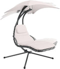 Hängesessel, 173 × 117 × 193 cm, 120 kg, Beige, STEELSØN, Schwebeliege mit Gestell