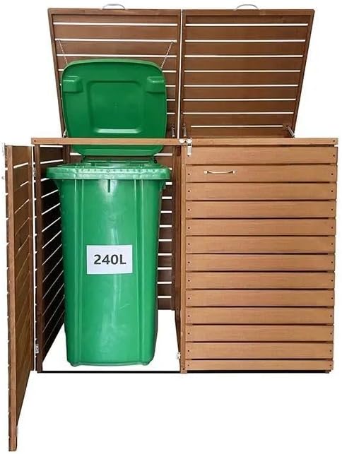 Mülltonnenboxen MB3, Holz, Tourtecs, Tourtecs 2er Mülltonnenbox Holz MB3 Mülltonengarage für 240 Liter