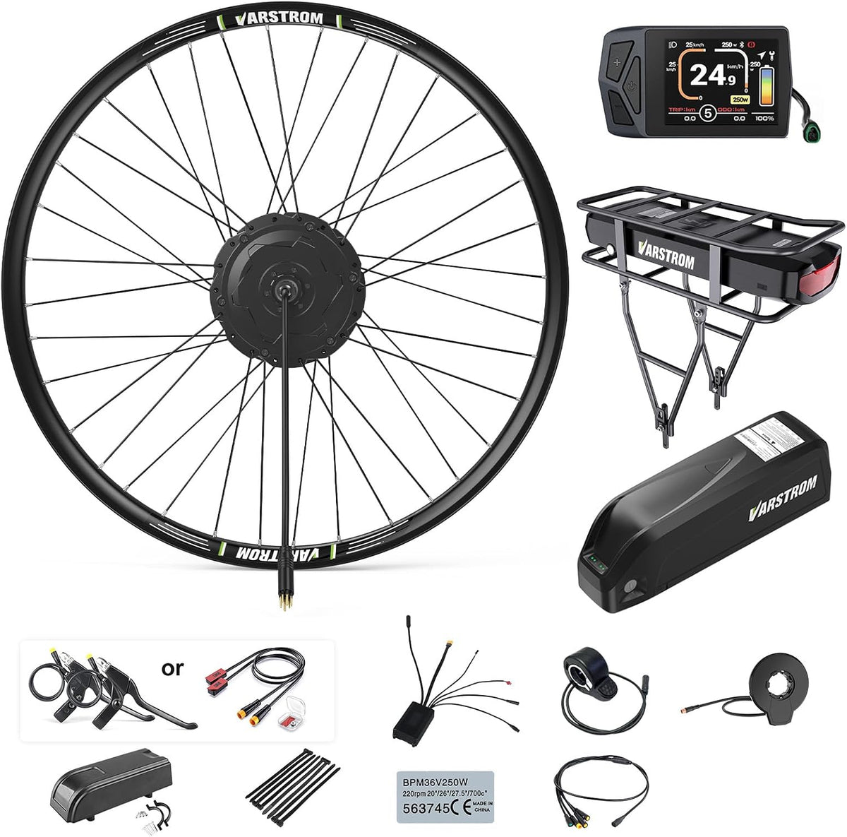 Motoren, 145 mm, 48V, 29 Zoll, Varstrom, 48V E-Bike Umbausatz - 26 27, 5 28 29 Zoll Vorderrad & Hinterrad Nabenmotor
