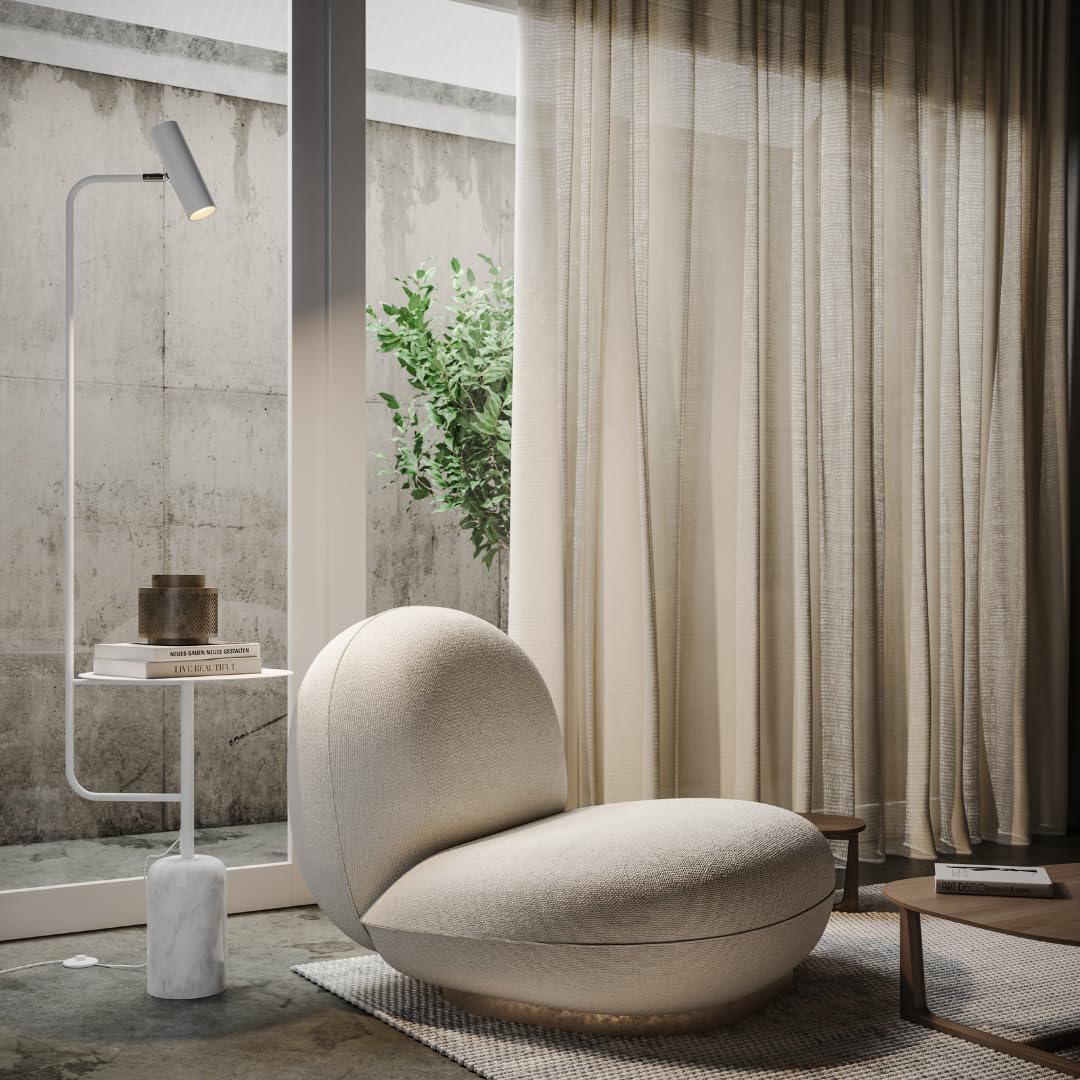 Tischlampen, 150 cm, mit LED-Beleuchtung, Weiß, NEONA, 2-in-1 Stehlampe mit beweglichem Leuchtelement, warmweiß 2700K, 690 Lumen