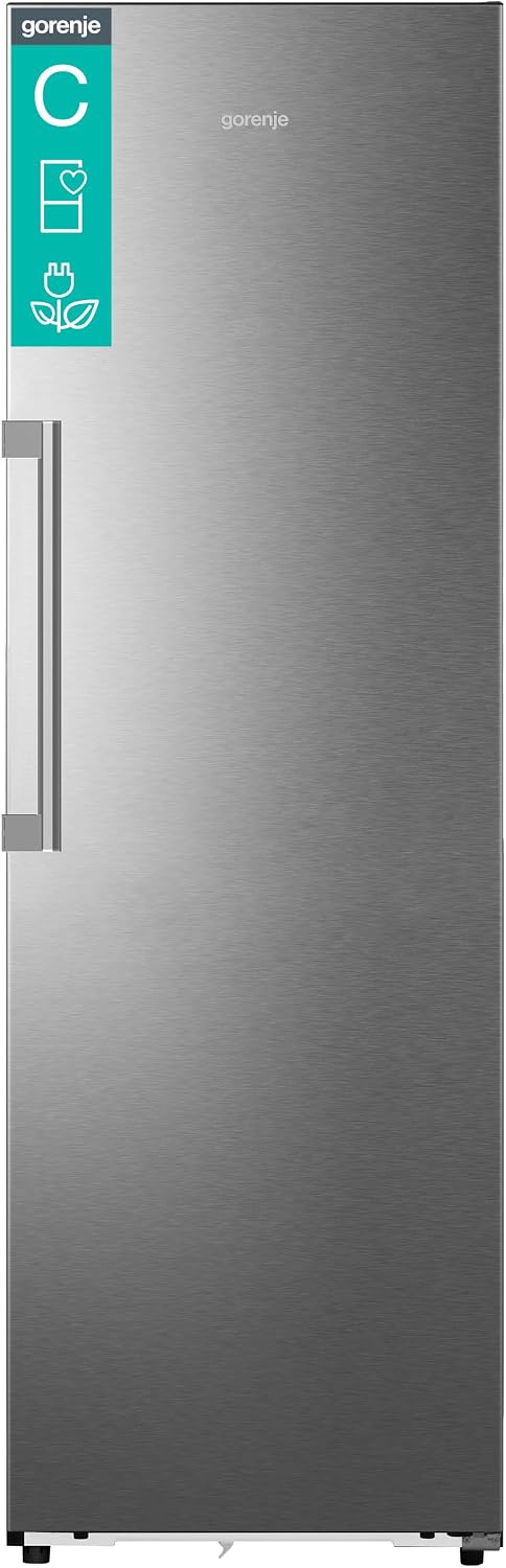 Kühlschrank RN618C6X6WF, 59,5 × 185,6 × 60 cm, mit WLAN, Edelstahl, Gorenje, 372 Liter, 185cm Höhe, CrispZone mit Feuchteregler, Wifi, BxHxT: 59
