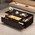 Sofa, 90 × 45 × 35.5 cm, mit LED-Beleuchtung, mit Schubladen, 2 Kammern, Glas, Schwarz, für das Wohnzimmer, BTM
