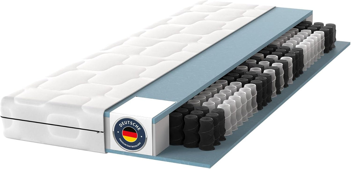 Matratze, 140 × 200 cm, BMM, Taschenfederkern Ortho Medic 140x200 cm H4 21 cm 7-Zonen