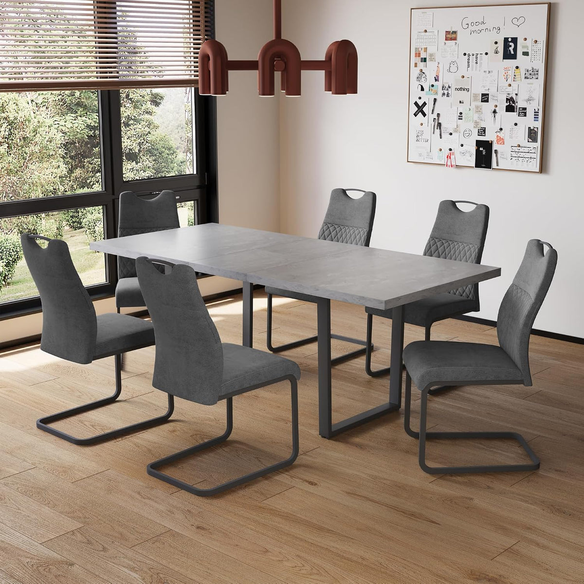 Esstisch, 170 × 90 × 76,5 cm, Holz, für die Küche, für das Wohnzimmer, JIEXI, Essgruppe Mit 4-8 Stühle, MDF-Platten Holztisch Geeignet Für Wohnzimmer