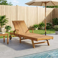 Liegen, 195 × 68 × 30 cm, verstellbar, Braun, für den Garten, für die Terrasse, KGHERMDF