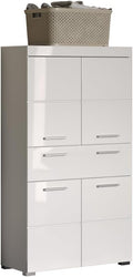 Schrank, 73 × 130 × 31 cm, verstellbar, mit Schubladen, mit Ablagen, Weiß, trendteam smart living