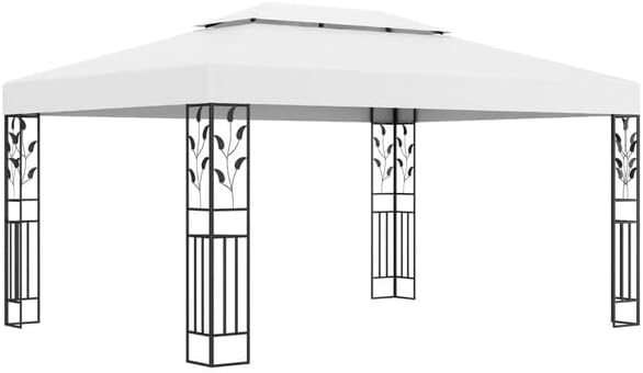 Gartenpavillon, 3 × 4 m, Weiß, für den Garten, für die Terrasse, Massbinet