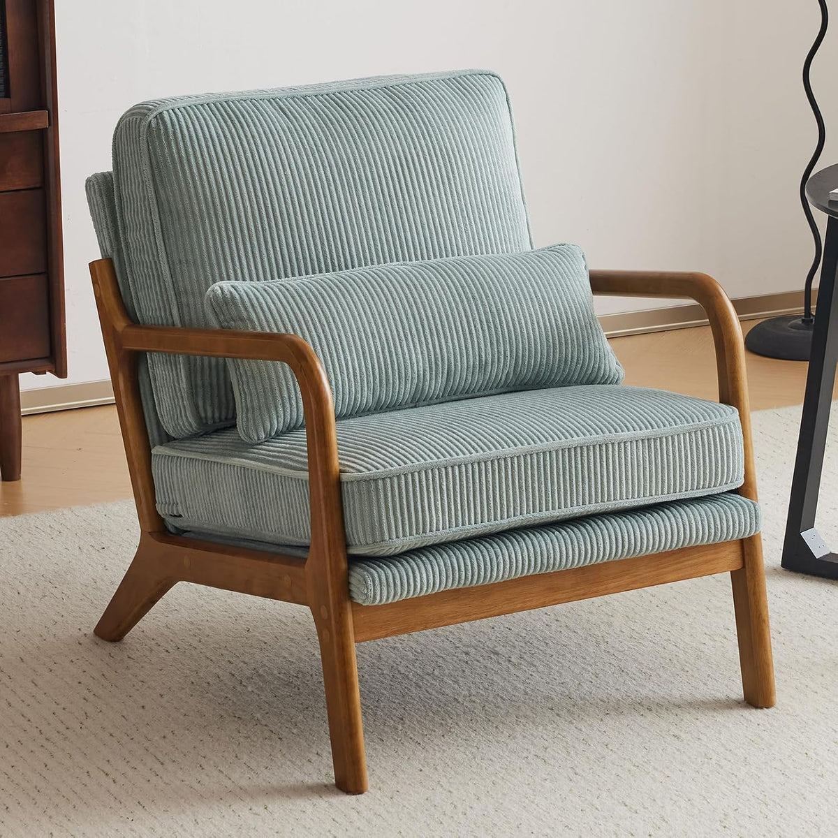 Lounge- & Cocktailsessel, 200 kg, Massivholz, Stoff, für das Wohnzimmer, Bonnlo, Polsterstuhl mit Massivholz, bis 200 kg belastbar