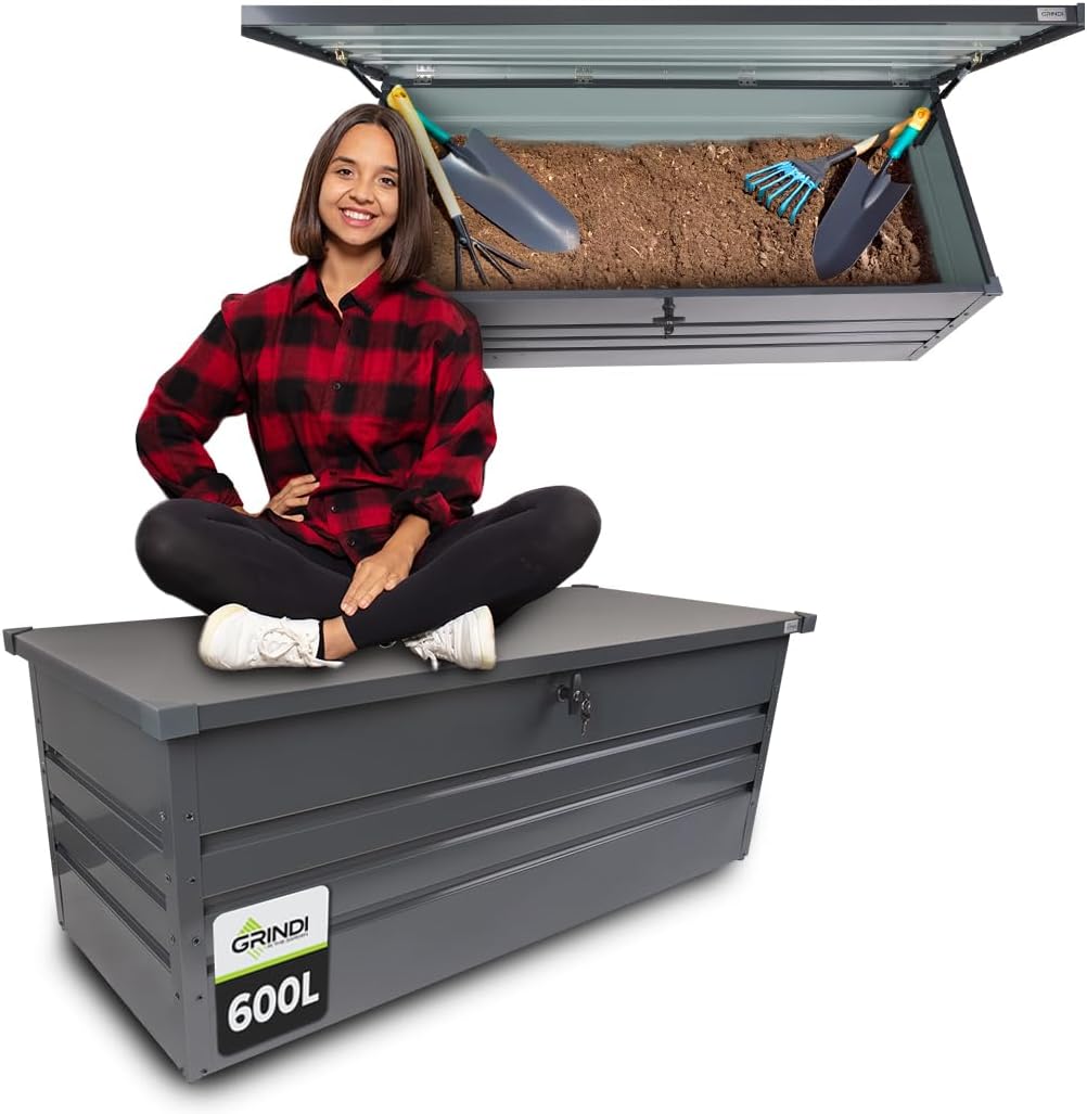 Auflagenboxen, 600 L, Metall, für den Garten, Grindi