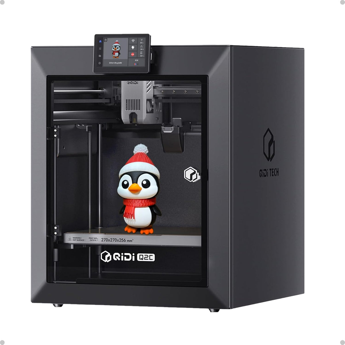 3D-Drucker Q2C, 270 × 270 × 256mm, QIDI TECH, FDM-3D-Drucker Geschlossener, Max 600mm/s, Kompakter 3D-Drucker für Einsteiger, 270x270x256mm Bauraum