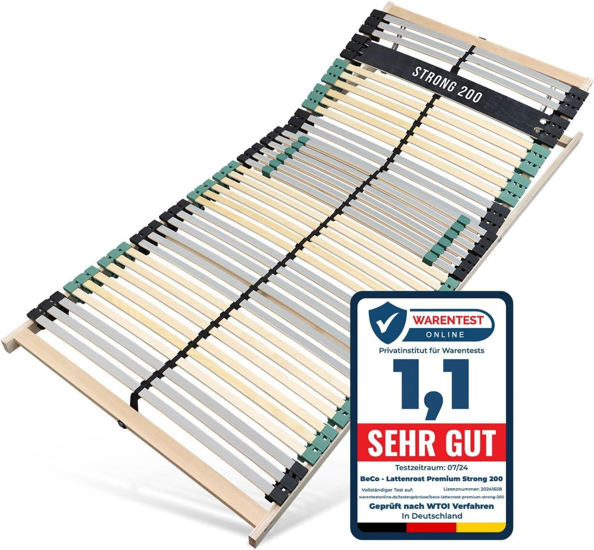 Lattenroste, verstellbar, Sleepneo, Lattenrost 100x200 Premium Strong bis 200Kg, 7-Zonen-Lattenrost mit 42 Latten