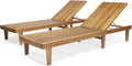 Pool, Christopher Knight Home, Nadine Set of 2 Outdoor Patio Wood Adjustable Chaise