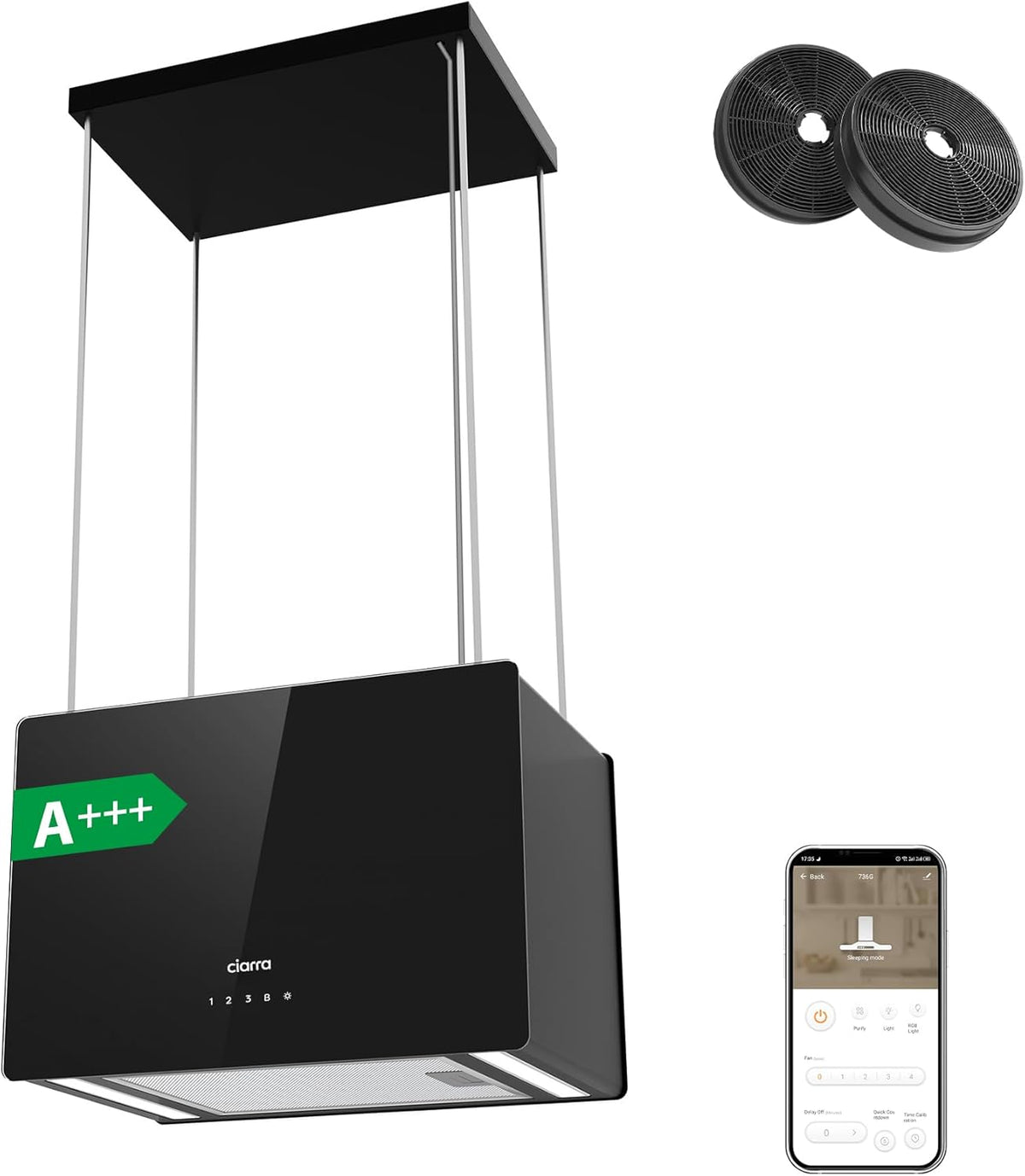 Inselhauben CBCB4850, 48 cm, für die Küche, CIARRA