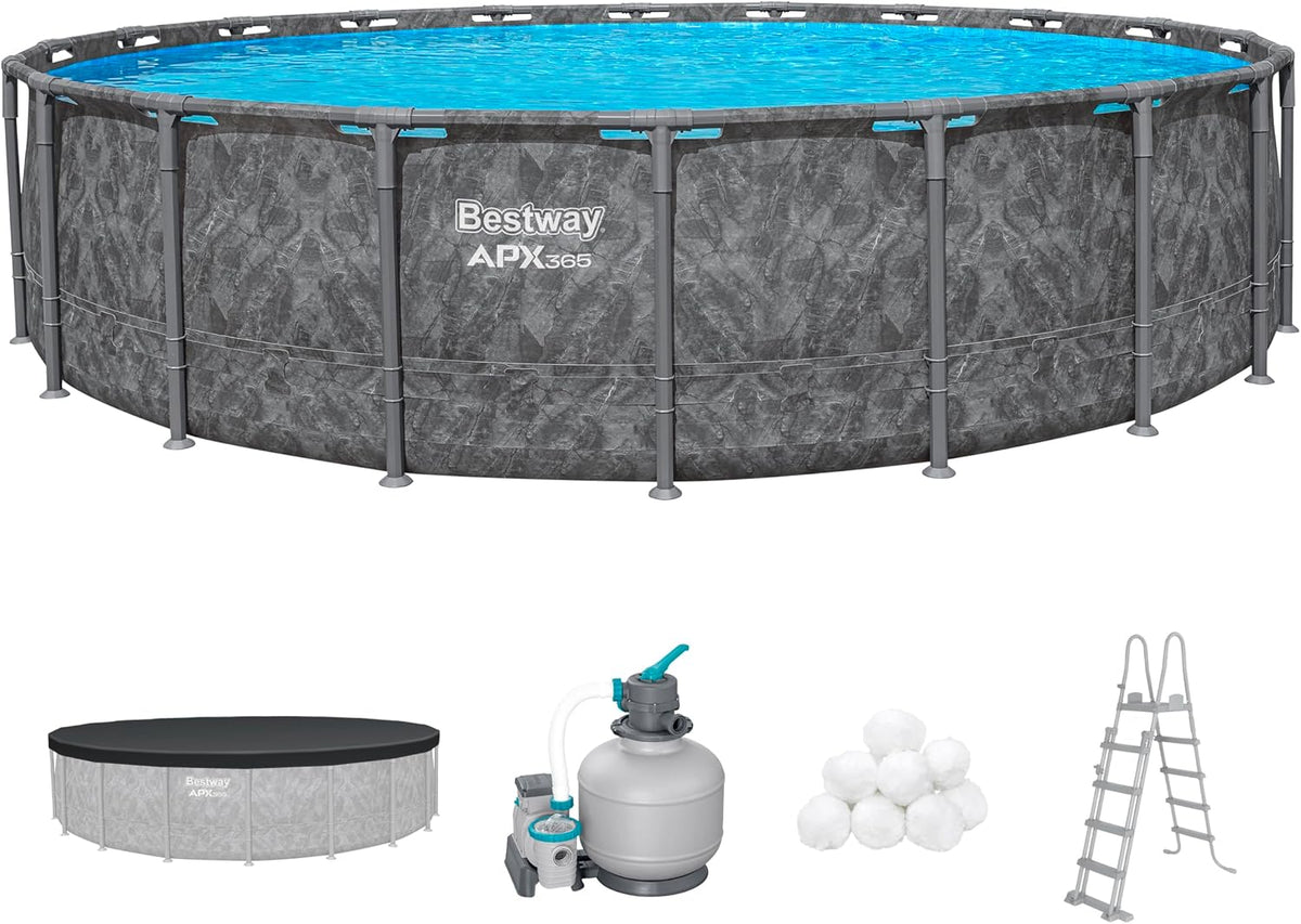 Bestway APX365 Pool, Ø 610 × 132 cm, 8.327 l, Ø 610 x 132 cm, 33.240 Liter, Sandfilteranlage 8.327 l/h
