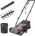 Vertikutierer, 32 cm, 1500 W, 30 L, Grau, LEHMANN, Arbeitsbreite 32 cm, 4-stufige Arbeitstiefeneinstellung, Rasenvertikutierer mit 30 L Fangkorb