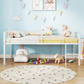 COSTWAY Bett, 90 × 200 cm, Weiß, COSTWAY Hochbett 90x200 cm, Kinderbett mit Sicherheitsgeländern & 2 Leitern, Bettrahmen für Jungen & Mädchen (Weiß)