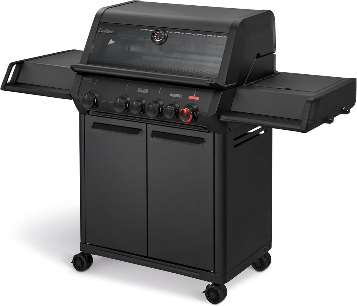 Grill, 800 °C, Edelstahl, Enders, Enders Gasgrill MONROE PRO 4 SIKR TURBO SHADOW, 4-Edelstahlbrenner, 8366