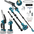 Kettensägen, 28 mm, 8 Zoll, für den Garten, HEBERUCK, 4-in-1 Gartenwerkzeug Set Kompatibel mit Makita Batterie