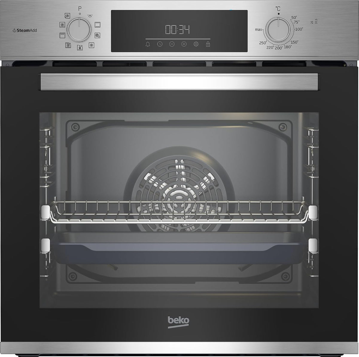 Beko BBIS12301XE Backöfen, 60 cm, 72 l, Edelstahl, 72 l Garraum, 9 Funktionen