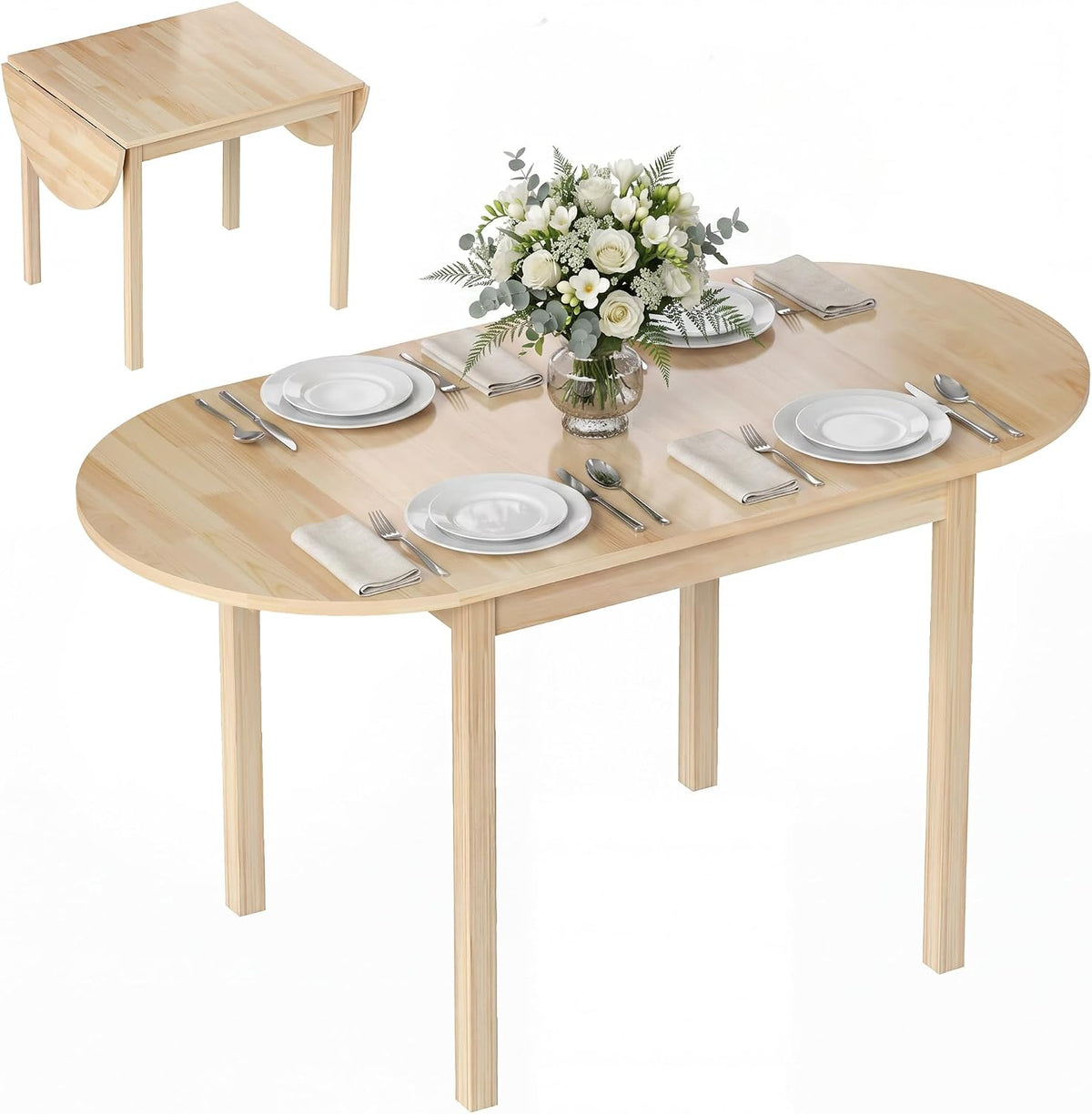 HOMCOM Esstisch, 140 × 70 × 75 cm, Holz