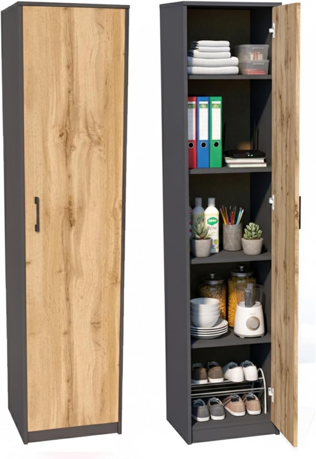 Schrank, 39 cm, mit Ablagen, für das Büro, Home Collective