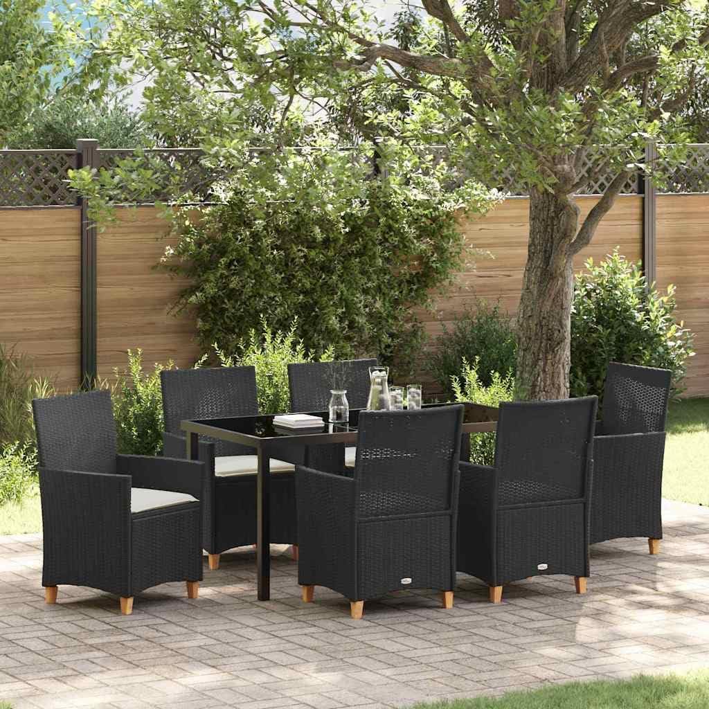 Esstisch, Glas, Schwarz, für den Garten, für die Terrasse, WHOPBXGAD