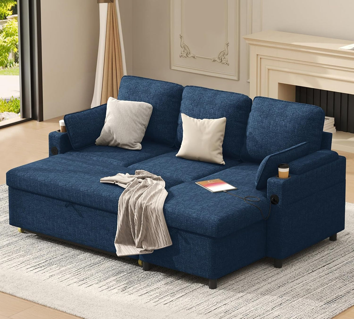 Sofa, DURASPACE, DURASPACE Schlafsofa Ausziehbare Schlafcouch Ecksofa mit Stauraum