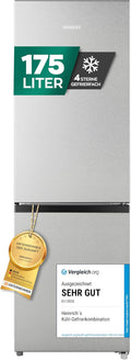 Kühl-Gefrier-Kombination, 56,2 cm, 122L, 53L, 39dB, Heinrich ́s, Heinrich ́s Kühlgefrierkombination 175Liter, kühlschrank mit gefrierfach, leise 39dB