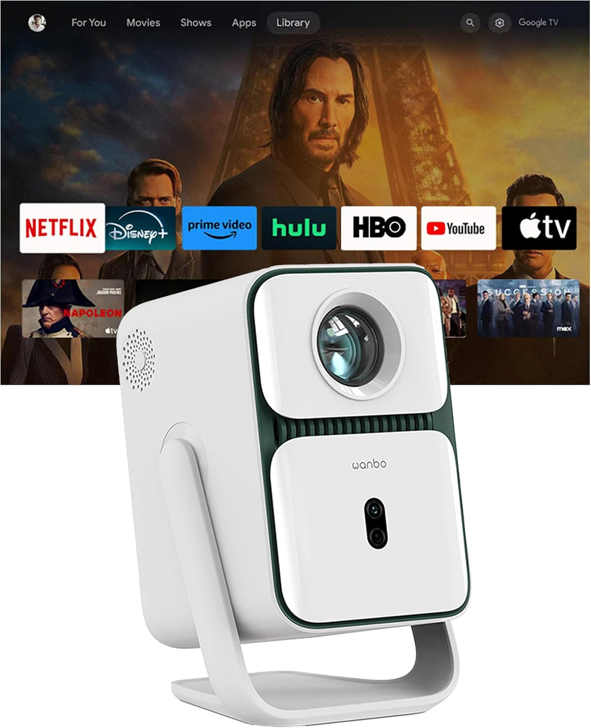 Smart-TV, WANBO, Wanbo T2 Ultra Mini Beamer Tragbar mit 500 ANSI Lumen