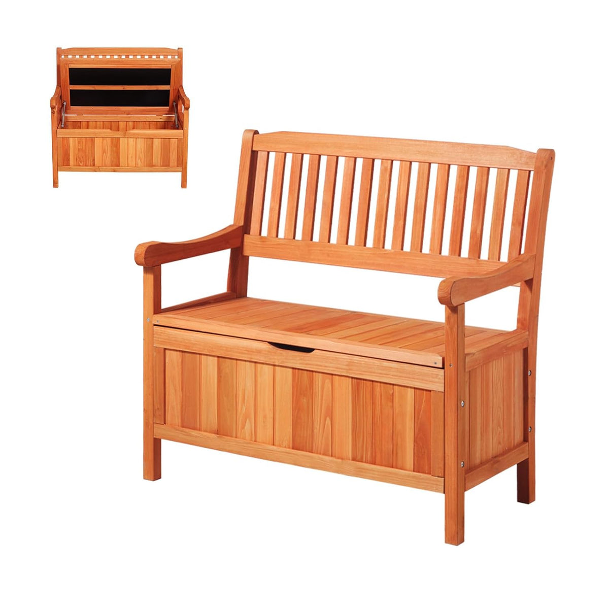 Bänke, 106,5 × 58,5 × 90,1 cm, 328 kg, für den Garten, für die Terrasse, VEVOR, Truhenbank mit Stauraum, Tragkraft bis zu 328 kg, für Terrasse, 5x58