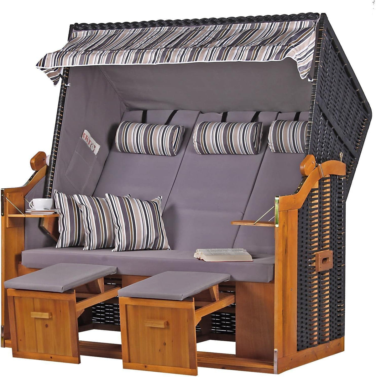 Strandkörbe, 160 cm, Schwarz, bene living