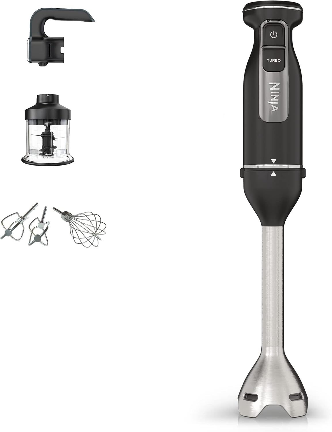 Ninja CI100EU Stab- & Standmixer, 850W, Schwarz, Ninja Foodi 3-in-1 Stabmixer, 2 Misch- und 5 Rührgeschwindigkeiten zum Zerkleinern, Schwarz CI100EU