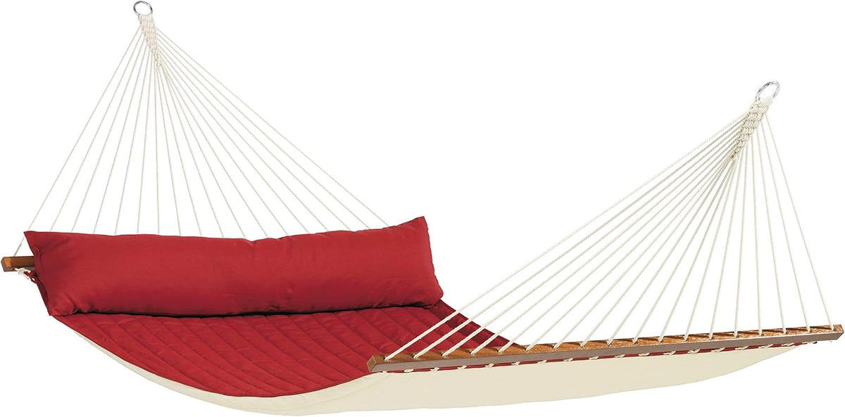 Hängematten, 140 cm, LA SIESTA, - Alabama Red Pepper - Gesteppte Kingsize Spreizstange Hängematte