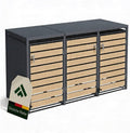 Mülltonnenboxen, 116 cm, 240L, Holz, Metall, novaterra, Holzoptik-Front - B 198, 5 × T 80 × H 116 cm