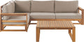 Beliani Unterhaltungssets, 12 cm, Lounge Set rechtsseitig zertifiziertes Akazienholz hellbraun Timor II