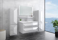 Schrank, 60 cm, Weiß, Faizee Möbel, Miran Hochglanz Badmöbel Set mit Spiegel & Keramik-Waschbecken, 60 cm (Unterschrank))