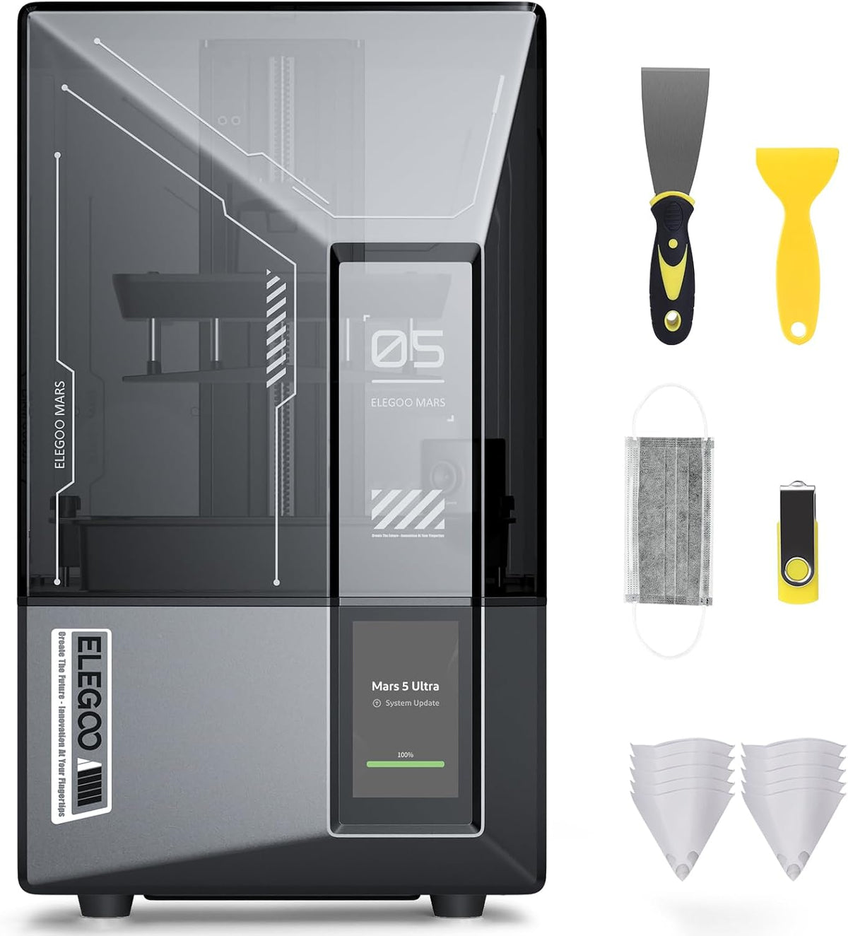 3D-Drucker-Zubehör, 150mm, 7 Zoll, ELEGOO, ELEGOO Mars 5 Ultra MSLA Resin 3D Drucker, 9K 7 Zoll Mono-LCD