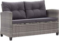 vidaXL Sofa, 124cm, Grau, für den Garten, für die Terrasse