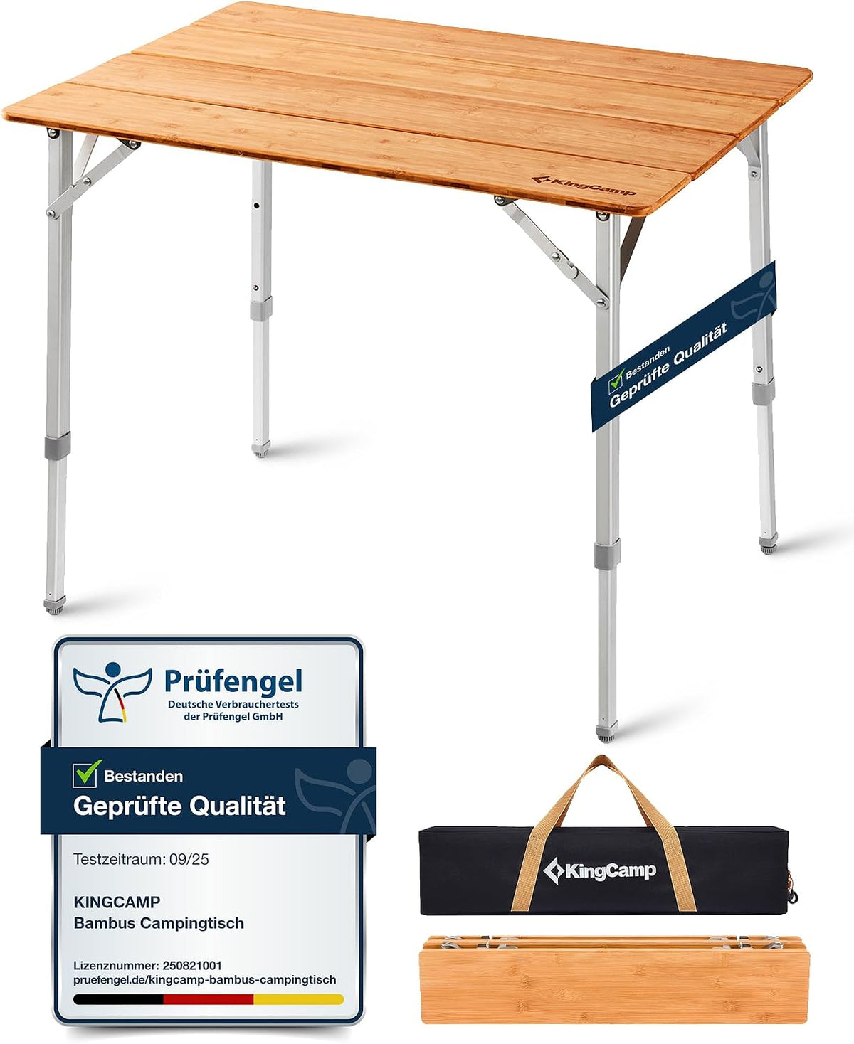 Tisch, 65 cm, 80kg, klappbar, verstellbar, KingCamp