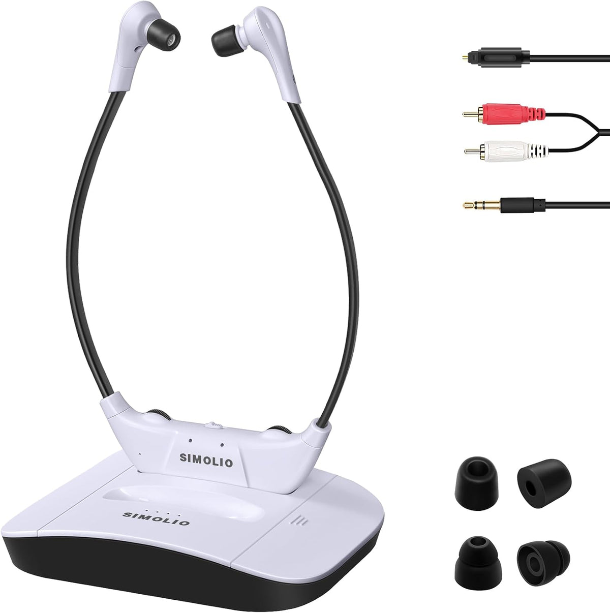 Smart-TV SM-824D1, kabellos, SIMOLIO, SIMOLIO Digitale Funkkopfhörer für Fernseher Kabellos, TV Hörverstärker SM-824D1