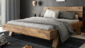 Bett, 140 × 200 cm, Holz, für das Schlafzimmer