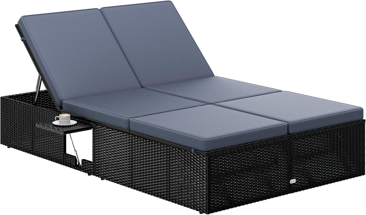 Liegen, 200 × 115cm, CASARIA, CASARIA Sonnenliege Polyrattan 2 Personen
