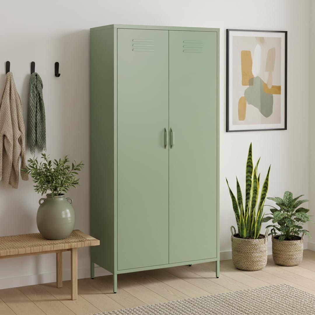Schrank, 80 cm, Metall, skølm, skølm Atria Kleiderschrank 80 cm, mit 6 Fächern
