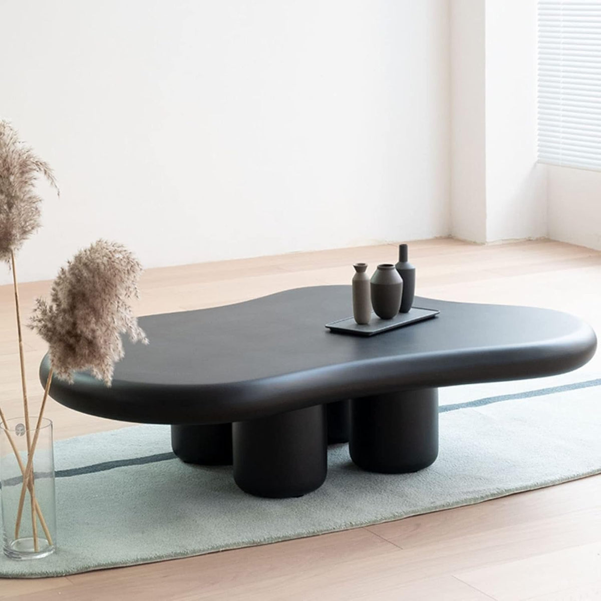 Sofa, Massivholz, Schwarz, für das Schlafzimmer, GLTZEN, Couchtisch im Cartoon-Stil für den Innenbereich, Schwarz-100 69