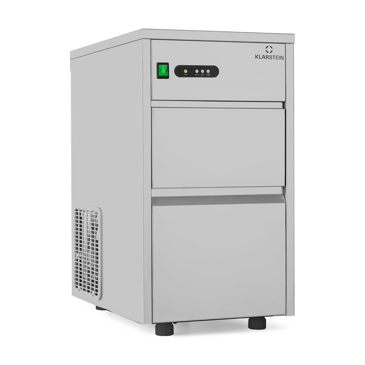 Klarstein Eiswürfelmaschinen, 145W, 20 kg, Silber, Eiswürfelbereiter für Klare Eiswürfel, Eiswürfelmaschine für Gastro & Zuhause, 20 kg/Tag
