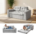 Sofa, 140 cm, klappbar, Grau, für das Schlafzimmer, Toemics